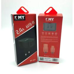 Сетевое ЗУ EMY MY-227  with out cable Black (5V/2.4A/2USB)