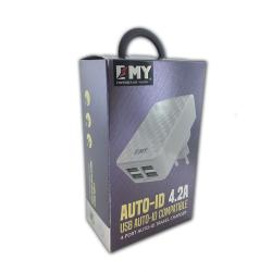 Сетевое ЗУ EMY MY-262 Silver (5V/4.2A/4USB)