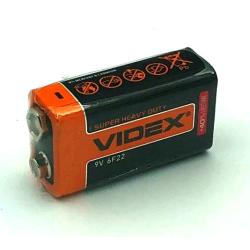 Батарeйка солевая VIDEX 6F22/9V (Крона) -- Цена за 10 шт мин. упаковка 1 шт