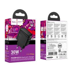 Сетевое ЗУ HOCO CS61A 30W 3A 1 USB + 1 PD Black