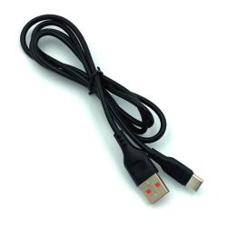 Дата кабель силиконовый DENMEN D01T 2.4A Type C Black