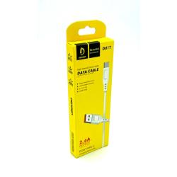 Дата кабель силиконовый DENMEN D01T 2.4A Type C White