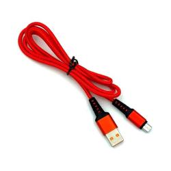 Дата кабель плетенный DENMEN D02V 2.4A Micro USB Red