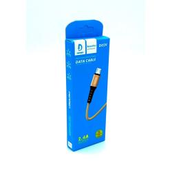 Дата кабель плетенный DENMEN D02V 2.4A Micro USB Gold