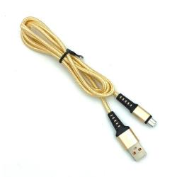Дата кабель плетенный DENMEN D02V 2.4A Micro USB Gold