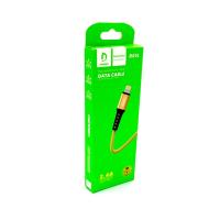 Дата кабель плетенный DENMEN D02L 2.4A Lightning Gold