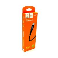 Дата кабель плетенный DENMEN D02T 2.4A Type C Black