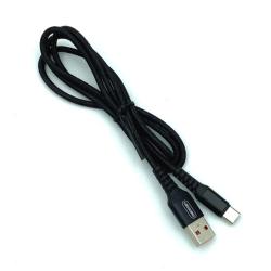 Дата кабель плетенный DENMEN D02T 2.4A Type C Black