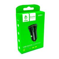 Автомобильное ЗУ DENMEN DZ03 QC3.0+FCP+AFC (5V/2.4A/2USB) Black