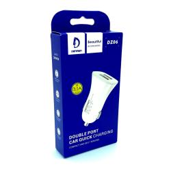 Автомобильное ЗУ DENMEN DZ06 (5V/2.4A/2USB) White