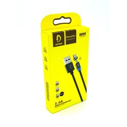 Дата кабель Metal Magnetic 360 DENMEN D09V Micro USB Black