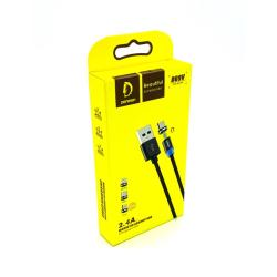 Дата кабель Metal Magnetic 360 DENMEN D09V Micro USB Gold
