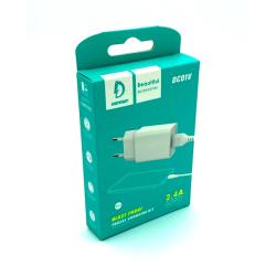 Сетевое ЗУ DENMEN DC01V + Micro USB (5V/2.4A/1USB) White