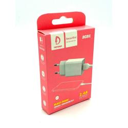 Сетевое ЗУ DENMEN DC01L + Lightning (5V/2.4A/1USB) White