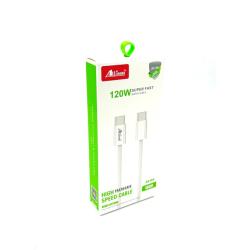 Дата кабель ALLISON ALS-C510 Fast Charging Type C to Type C 120W 1M White