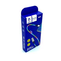 Дата кабель DENMEN D25T 2.4A RGB LED Type C White