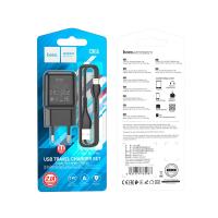 Сетевое ЗУ HOCO C96A + кабель Lightning (5V/2.1A/1 USB) Black