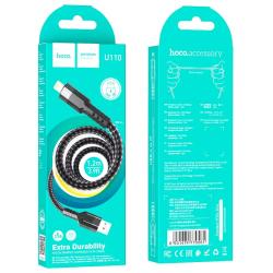 Дата кабель HOCO U110 Extra Durability Lightning 1.2m 2.4A Black