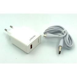 Сетевое ЗУ Sunpin FC-01 (5V/3A/1USB) Qualcomm 3.0 + кабель Micro USB White 