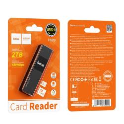 Кардрідер HOCO HB20 Mindful 2-in-1 Card reader (USB2.0) ISD / TF, 5Mbps| Black