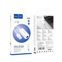 Сетевая карта / Переходник HOCO UA22 USB to LAN 100Mbps Plastic White