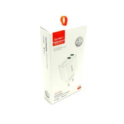 Сетевое ЗУ Sunpin SPC-01 (5V/2.4A/2USB) + кабель Micro USB White 