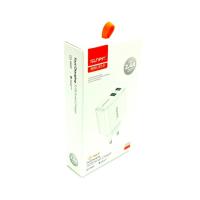Сетевое ЗУ Sunpin SPC-01 (5V/2.4A/2USB) + кабель Type C White 