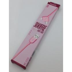 Дата кабель Remax RC-031t Souffle 2in1 micro USB + iPhone 5 Pink