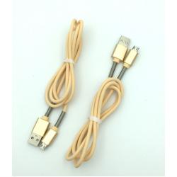 Дата кабель M-004 круглый Micro USB 1.0m Gold (тех. упаковка)