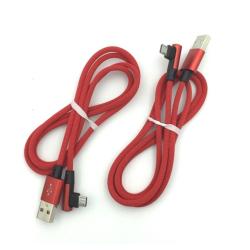 Дата кабель M-007 круглый плетенный угловой Micro USB 1.0m Red (тех. упаковка)