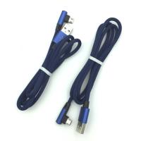 Дата кабель M-007 круглый плетенный угловой Micro USB 1.0m Blue (тех. упаковка)