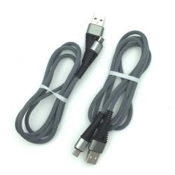 Дата кабель M-008 круглый плетенный усиленный Micro USB 1.0m Gray (тех. упаковка)