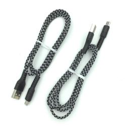 Дата кабель M-009 круглый плетенный усиленный Micro USB 1.0m Black (тех. упаковка)
