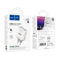 Сетевое ЗУ HOCO C138A PD65W High Power Dual Port (1C1A) Fast Charger White