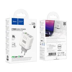 Сетевое ЗУ HOCO C138A PD65W High Power Dual Port (1C1A) Fast Charger White
