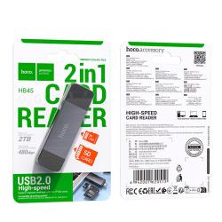 Кардрідер USB+Type C HOCO HB45 Spirit 2-in-1 USB / Type-C 2.0 SD / TF Black
