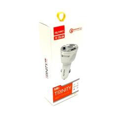 Автомобильное ЗУ SUNPIN CS-04 (5V/3A/3USB) Qualcomm 3.0 + кабель Micro USB White