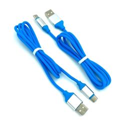 Дата кабель TC-011 круглый силиконовый Type C 1.0m Blue (тех. упаковка)