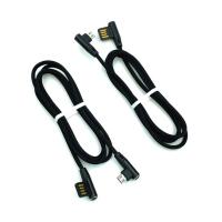 Дата кабель M-021 плетенный круглый угловой Micro USB 1.0m Black (тех. упаковка)
