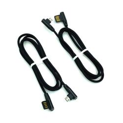 Дата кабель M-021 плетенный круглый угловой Micro USB 1.0m Black (тех. упаковка)