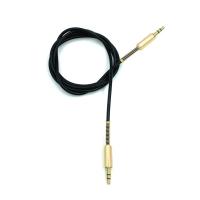 Кабель AUX A-006 силиконовый круглый с пружиной 1.0M Black (тех. упаковка)