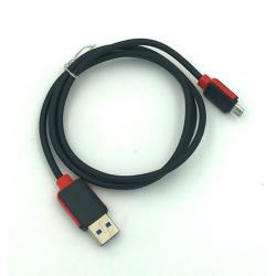 Дата кабель M-020 силиконовый круглый Micro USB 1.0m Black_Red (тех. упаковка)