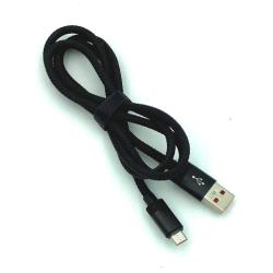Дата кабель M-018 плетенный круглый Micro USB 1.0m Black (тех. упаковка)