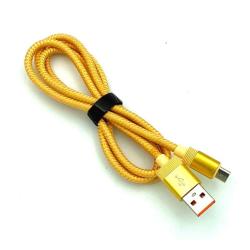Дата кабель M-018 плетенный круглый Micro USB 1.0m Gold (тех. упаковка)