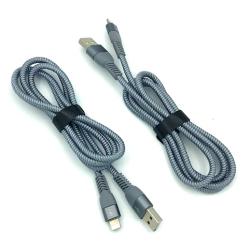 Дата кабель I-018 плетенный круглый Lightning 1.0m Grey (тех. упаковка)