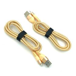 Дата кабель I-018 плетенный круглый Lightning 1.0m Gold (тех. упаковка)