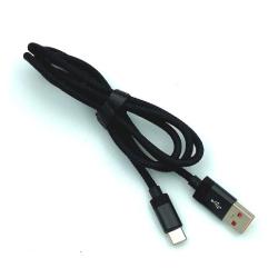 Дата кабель TC-018 плетенный круглый Type C 1.0m Black (тех. упаковка)