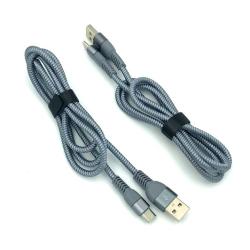 Дата кабель TC-018 плетенный круглый Type C 1.0m Grey (тех. упаковка)