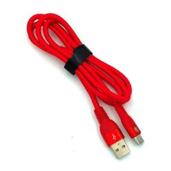 Дата кабель TC-018 плетенный круглый Type C 1.0m Red (тех. упаковка)
