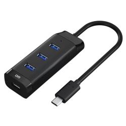 HUB USB3.0 DM CHB037 4 USB Plastic Type C 30cm Black